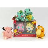 An assortment of Pokémon merchandise and figures Includes: Pokémon Sponge Buddies x4 (Clefairy,