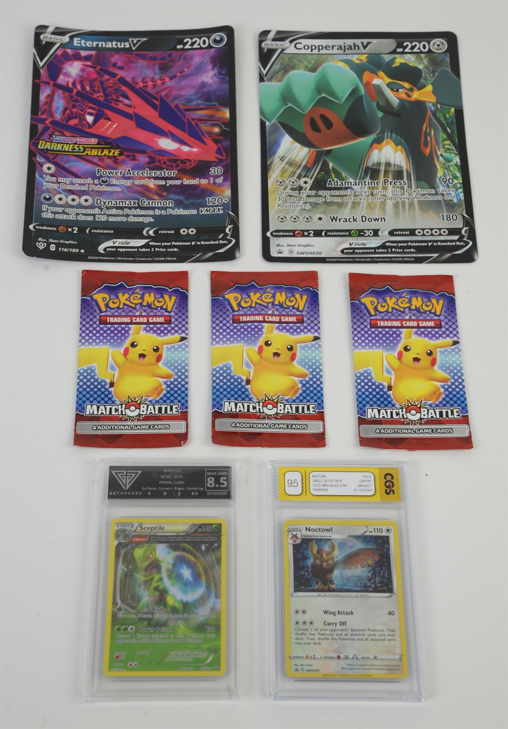 Pokemon TCG: Pokemon Card Bundle. Includes 2 Graded Cards, Two Jumbo Cards, Three Pokemon Match - Image 2 of 5