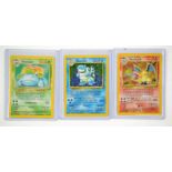 Pokemon TCG. Lot of three cards Charizard, Blastoise and Venusaur from the base set.