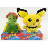 A pair of Pokémon plush toys Includes a Bellossom and a Pichu