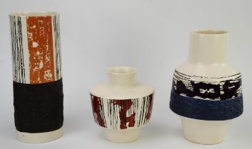 Colin Melbourne (British, 1928-2009) for Royal Norfolk, Staffordshire, England, three Petra vases