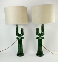 Unknown Designer, a pair of MexicanTamagroute cactus lamps, 61cm high, with shades (2)