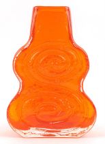 Geoffrey Baxter (British, 1922-1995) for Whitefriars, Cello vase, Tangerine colourway, 18.5cm high