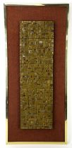 Giovanni Schoeman, Moulded bronze resin wall plaque, impressed signature, om brown canvas support,