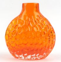 Geoffrey Baxter (British, 1922-1995) for Whitefriars, Onion vase, Tangerine colourway, 14cm high