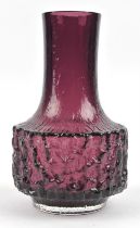 Geoffrey Baxter (British, 1922-1995) for Whitefriars, Mallet vase, Aubergine colourway, 13cm high