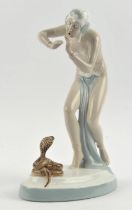 Royal Dux, a porcelain model of a snake charmer, pink seal mark to base, 26cm high. Missing Flute.