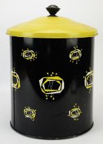 Worcester Ware, a printed metal waste bin and lid, 39.5cm