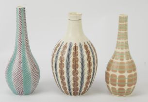 Poole Pottery, Freeform ovoid vase, pattern no. EX/YCB, impressed mark 689, 19cm high,