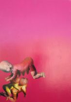 § Julie Farstad (Contemporary), Piggy Back 2000, oil on canvas, signed, and dated on corner bracket