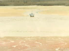 Charles Bartlett (British 1921-2014), Low tide, watercolour, signed lower right, 32.5 x 43.5cm.