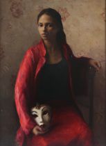 Melissa Franklin Sanchez (British b. 1984), ‘The Saltimbanque’ (2008), portrait of a seated woman