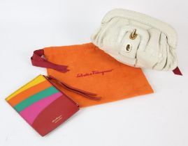 SALVATORE FERRAGAMO/ SARA BATTAGLIA Rainbow stripe Solaria/Sara nappa kid leather zipped purse with