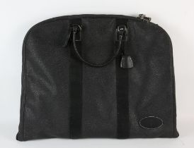MULBERRY A black Scotchgrain leather suit carrier, canvas and leather trim with shoulder strap,