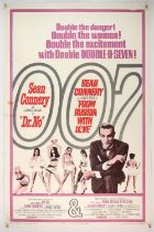 James Bond Dr. No / From Russia With Love (R-1965) US Double Bill One Sheet film poster, folded,