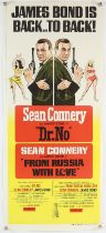 James Bond Dr. No / From Russia with Love (1965) Australian Daybill film poster, folded,