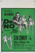 James Bond Dr. No (Re-release) UK Double Crown film poster, starring Sean Connery, folded,