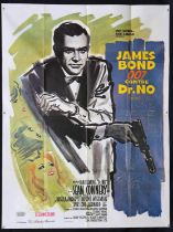 James Bond Dr. No (R-1970's) French Grande film poster, starring Sean Connery, United Artists,