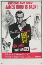 James Bond From Russia with Love (R-1970's) UK Double Crown film poster, folded, 20 x 30 inches.