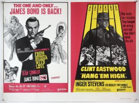 James Bond From Russia with Love / Hang 'Em High (1972) British Quad Double Bill film poster,