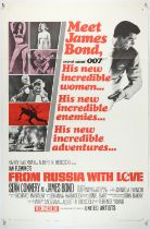 James Bond From Russia With Love (1963) US One Sheet film poster, Style B, starring Sean Connery,