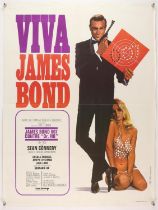 James Bond Dr. No (R-1970's) Viva Bond French Affiche film poster, folded, 23.5 x 31.5 inches.