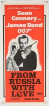 James Bond From Russia with Love (1970's) Australian film poster, starring Sean Connery, rolled,