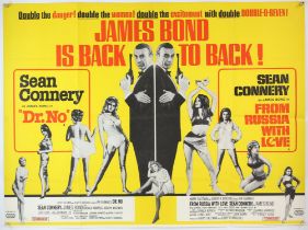 James Bond Dr. No / From Russia With Love (1965) British Quad double bill film poster,