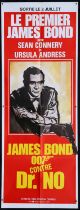 James Bond Dr. No (1980's) French Door panel film poster, starring Sean Connery, folded,