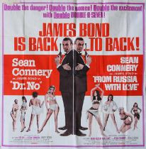 James Bond Dr. No / From Russia with Love (R-1965) US Six Sheet film poster, featuring Sean Connery,