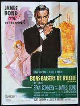 James Bond From Russia with Love (R-1970s) French Grande film poster, starring Sean Connery, folded,