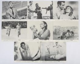 James Bond Dr. No (1962) Set of 8 Front of house cards, black & white, 10 x 8 inches (8).