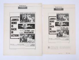 James Bond Goldfinger (1964) Two US first release pressbooks, larger 13.5 x 18 inches (2).