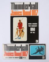 James Bond Thunderball (1965) Two Pan Books card displays, larger 9 x 12.5 inches (2).