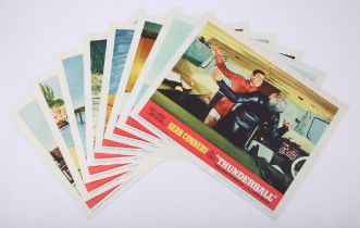 James Bond Thunderball (1965) Set of 8 US Lobby cards, starring Sean Connery, flat,
