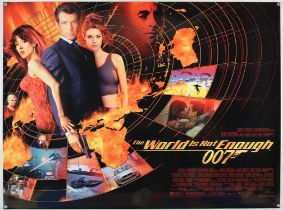 James Bond The World Is Not Enough (1999) British Quad film poster, signed by Brian Bysouth, rolled,
