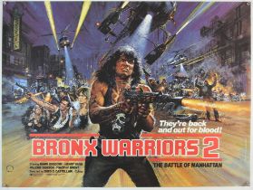 Bronx Warriors 2 (1983) British Quad film poster, signed by Brian Bysouth, rolled, 30 x 40 inches.