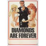James Bond Diamonds Are Forever (1971) UK Double Crown film poster, starring Sean Connery, folded,