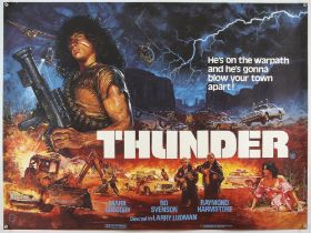 Thunder (1983) British Quad film poster, signed by Brian Bysouth, rolled, 30 x 40 inches.