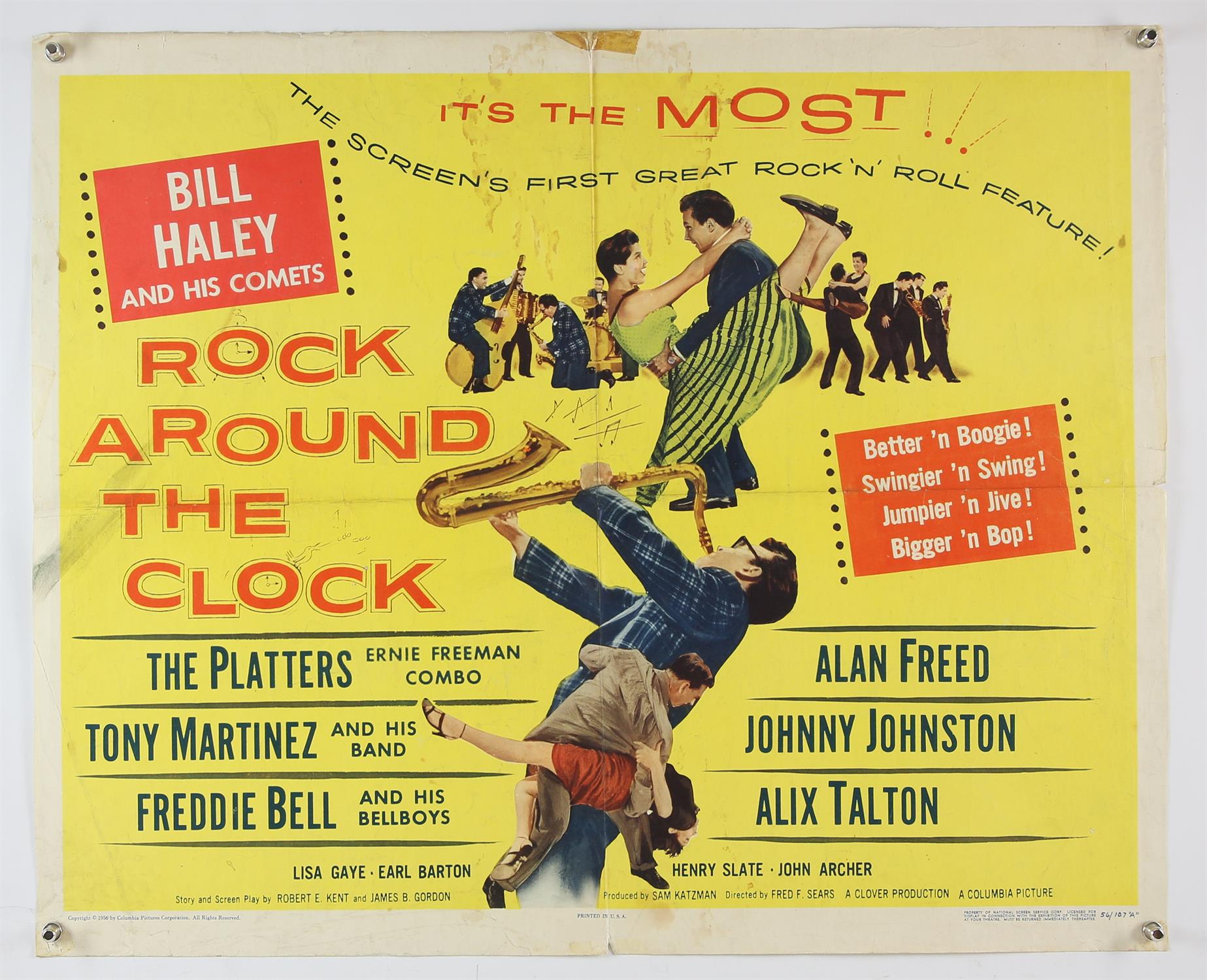 Rock Around the Clock (1956) US Half Sheet film poster, Bill Haley and ...