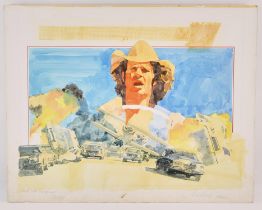 Convoy (1978) Original concept artwork by Mike Bell, paint on board, signed to the front 'from the