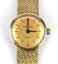 Eterna A ladies Sahida Gold wristwatch the signed dial with Baton hour markers,