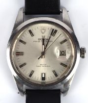 Rolex Tudor, a gentleman's stainless steel prince, Oyster date wristwatch,the signed silvered dial