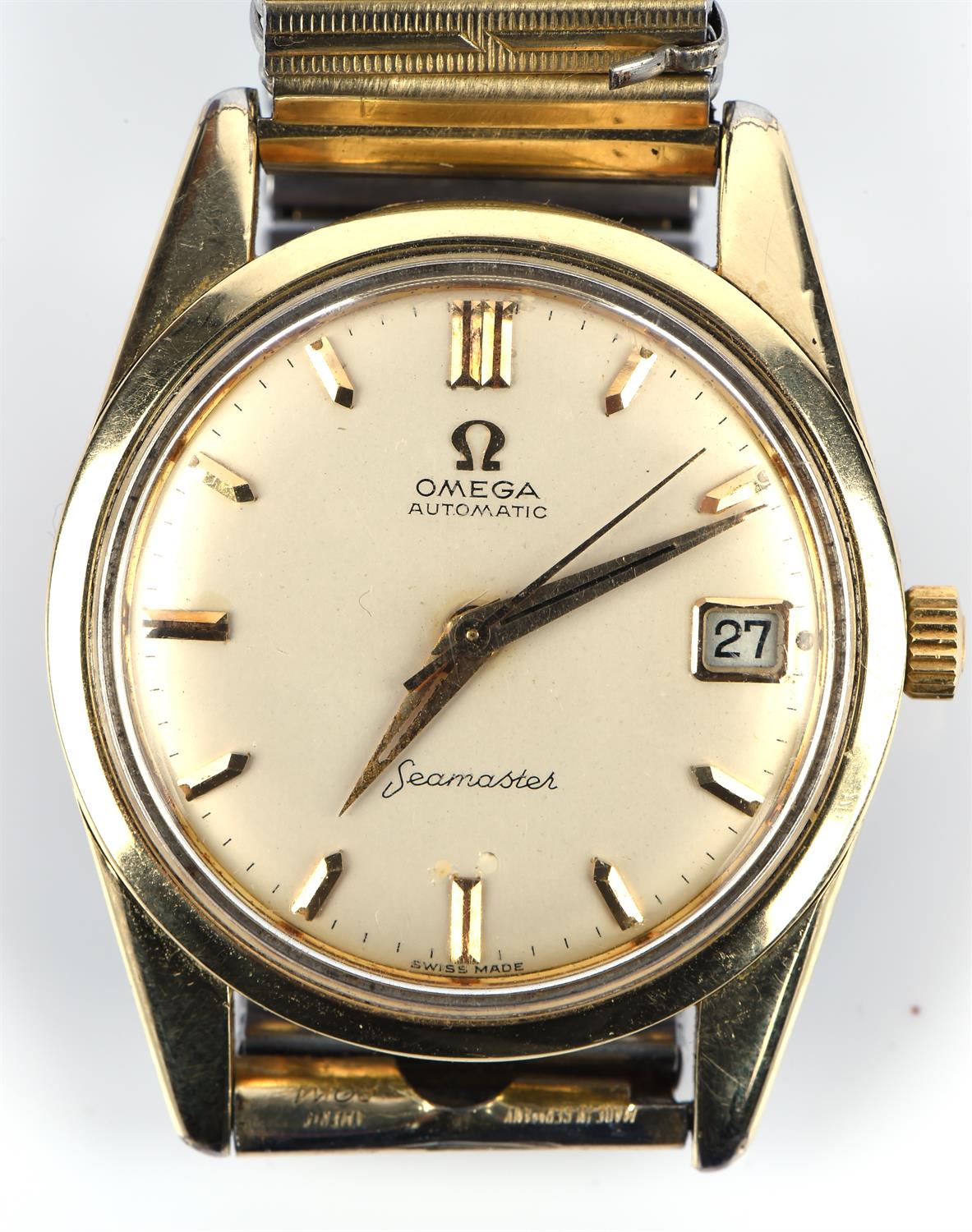 Omega A Reference 147-01 Gentleman's gold plated Seamaster wristwatch, the signed silvered dial