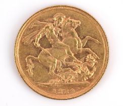 Full sovereign, with Victoria jubilee head, with St George and the dragon reverse dated 1889,