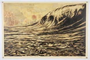 Shepard Fairey (American b.1970), Dark Wave, colour serigraph, signed and dated '23 lower right,