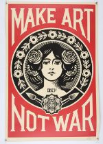 Shepard Fairey (American b.1970), Make Art not War, colour serigraph, signed and dated '23 lower