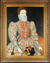 After 'Unknown Continental Artist c.1575), Portrait of Queen Elizabeth I, oil on canvas, 100 x 75cm.