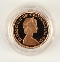 Gold Sovereign proof 1982, in case