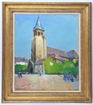 Jean-Franck Baudoin (1870-1961), The church at Paris St. Germain, oil on canvas, signed lower left,